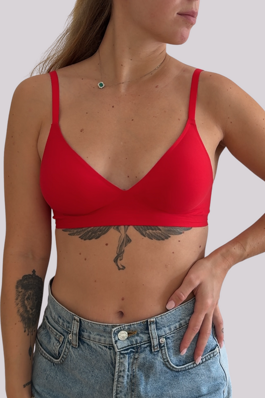 Biustonosz bezszwowy CZERWONY